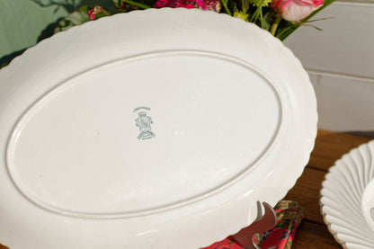 1930s ~ K&G (Keller et Guérin) Luneville ~ French Antique Ironstone Floral Serving Large Oval Plate ~ Terre de Fer