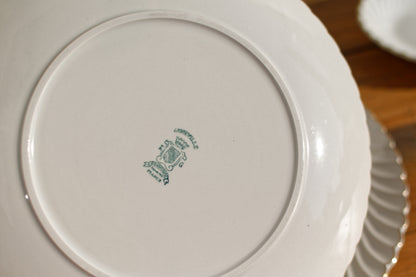 1930s ~ K&G (Keller et Guérin) Luneville ~ French Antique Ironstone Floral Flat Round Serving Plate ~ Terre de Fer