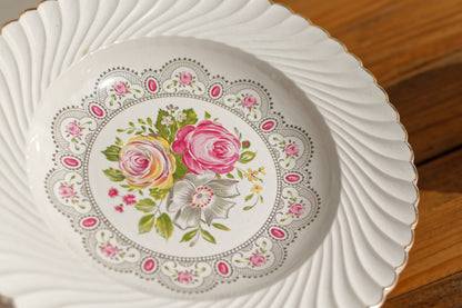 1930s ~ K&G (Keller et Guérin) Luneville ~ French Antique Ironstone Floral Round Flat Edge Hollow Serving Plate ~ Terre de Fer
