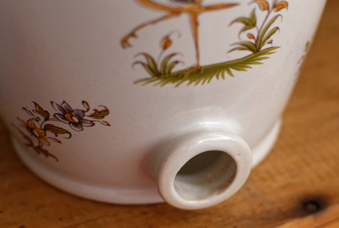 French Vintage Ceramic Stoneware Decor Moustiers Vinager Cruet Dispenser "Vinaigrier" Gres Digoin 2 litre 