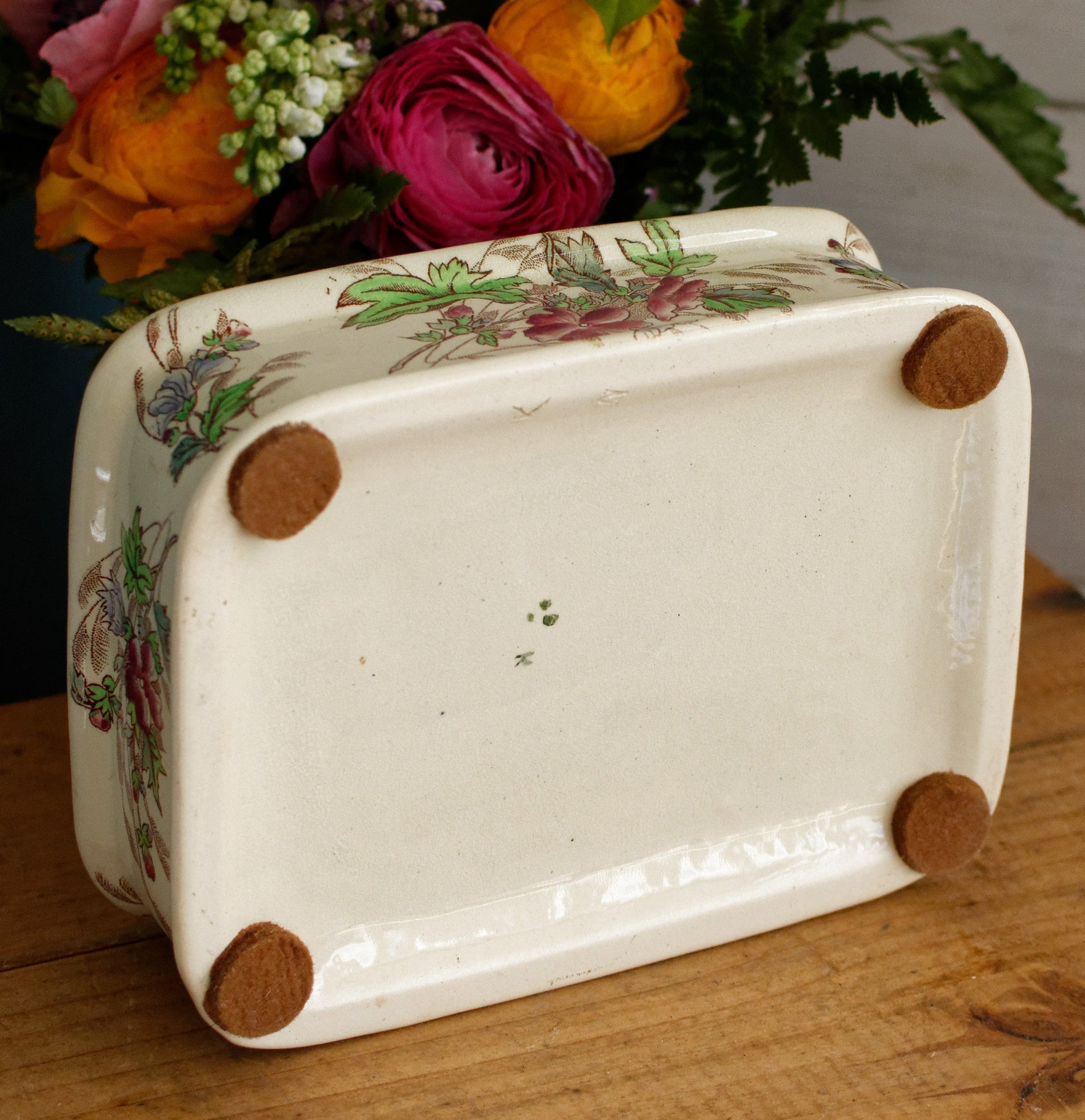 French Antique Polychrome Egg Display Basket Panier à Oeuf Présentoir Coquetier en Faience Ceramic Egg Cup Stand Presentation Egg Caddy