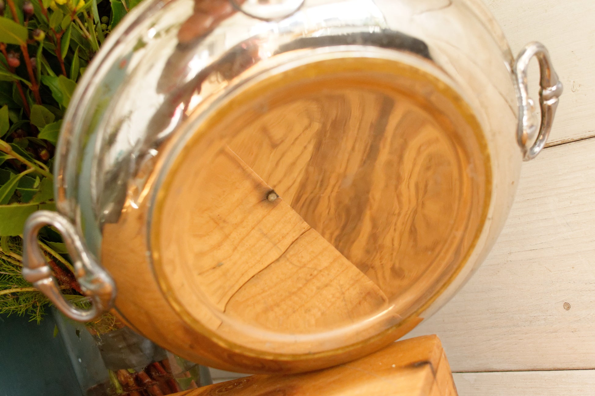 1860s Silver Plated Warmer CHOISY-Le-ROI (HB & cie) PAVOT French Antique Silver Polychrome Ironstone Plate Warmer Assiette Chauffante en Faïence