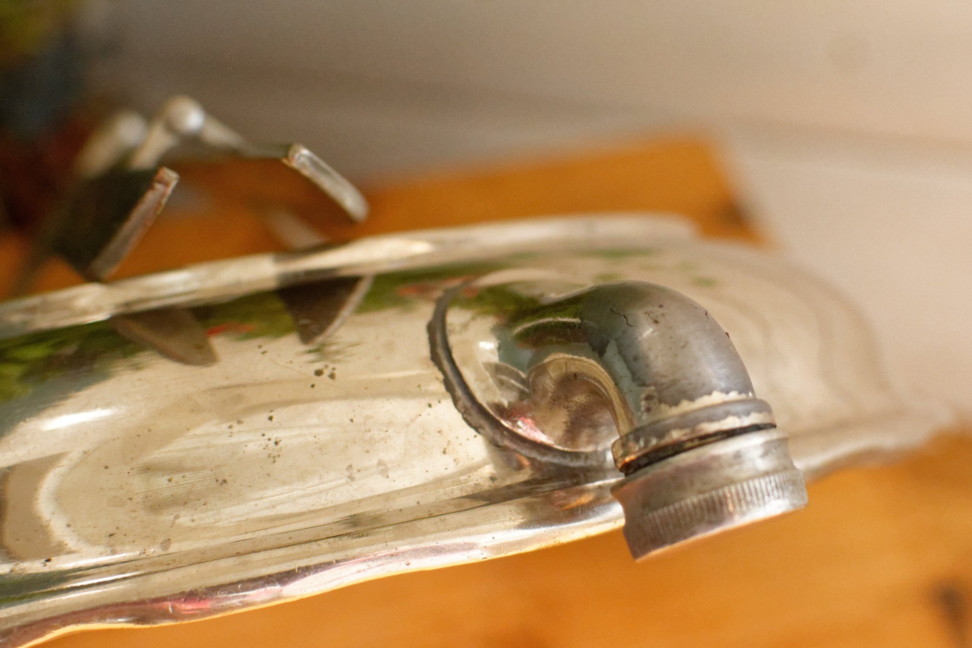 1860s Silver Plated Warmer CHOISY-Le-ROI (HB & cie) PAVOT French Antique Silver Polychrome Ironstone Plate Warmer Assiette Chauffante en Faïence