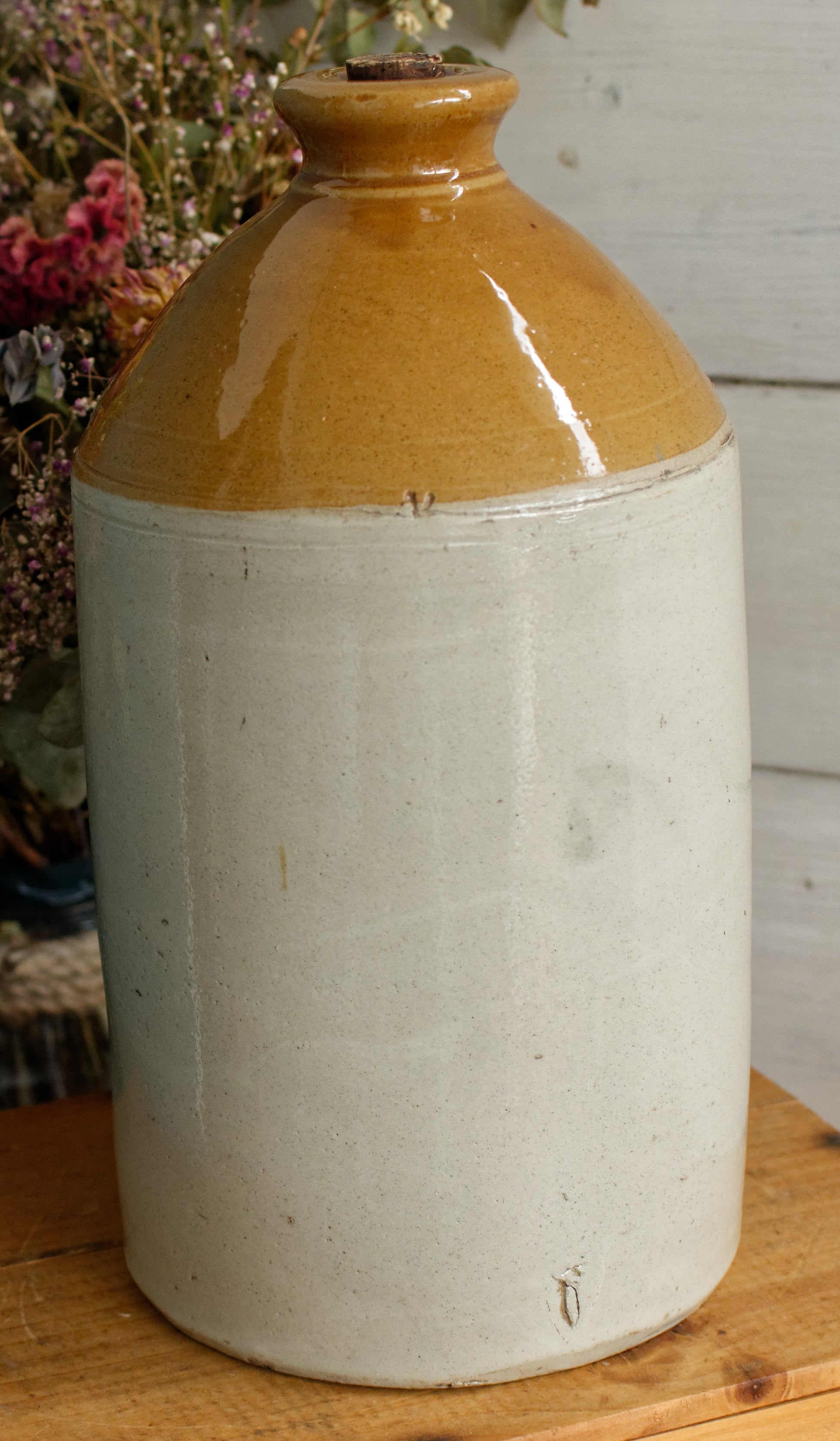 1939 The Potteries Whittington Moor, Chesterfield LTD Pearson & Co English Antique WWI Militaria Rum Barrel Jug Imperial 1 Gallon SRD Supply Reserve Depot