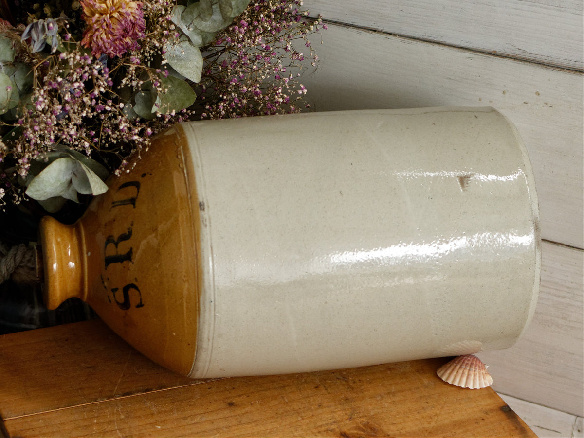1939 The Potteries Whittington Moor, Chesterfield LTD Pearson & Co English Antique WWI Militaria Rum Barrel Jug Imperial 1 Gallon SRD Supply Reserve Depot