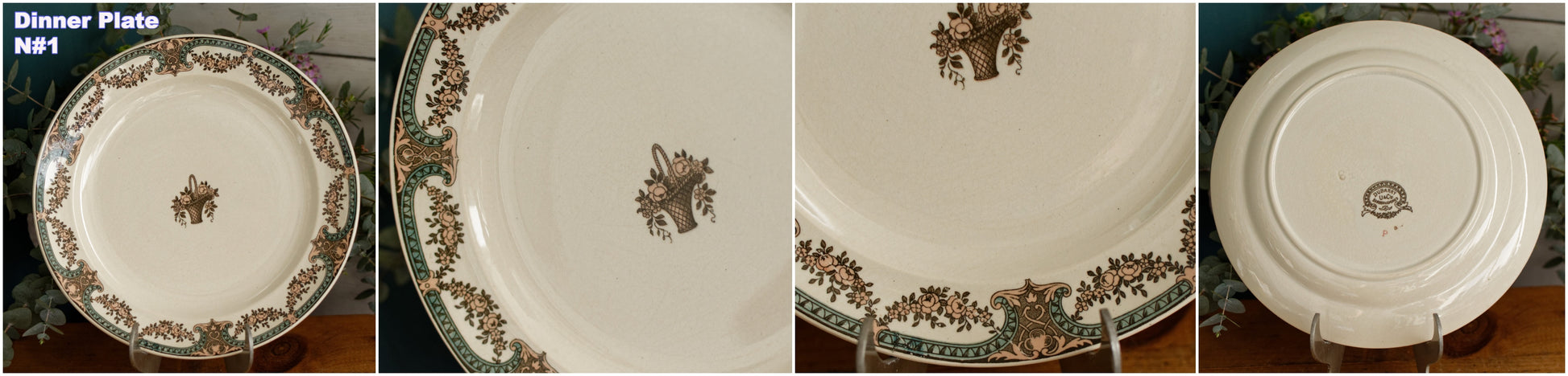 DUBARRY Sarreguemines U&C French Antique Ironstone Polychrome Dinner Plate "Assiette" Terre de Fer en Faience