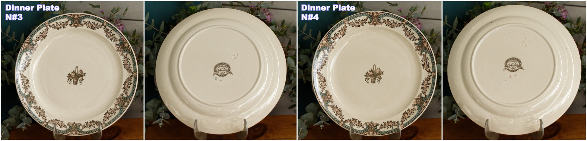 DUBARRY Sarreguemines U&C French Antique Ironstone Polychrome Dinner Plate "Assiette" Terre de Fer en Faience