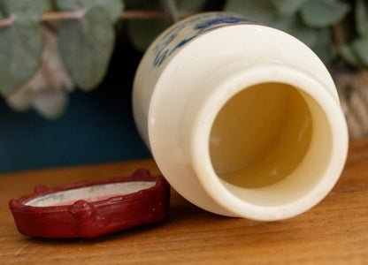 French Vintage Collectible Advertising Milk Glass Opaline Mustard Pot "Pot a Moutarde" Moutarde Forte de DIJON GREY-POUPON Advertising Mustard Jar Made in France