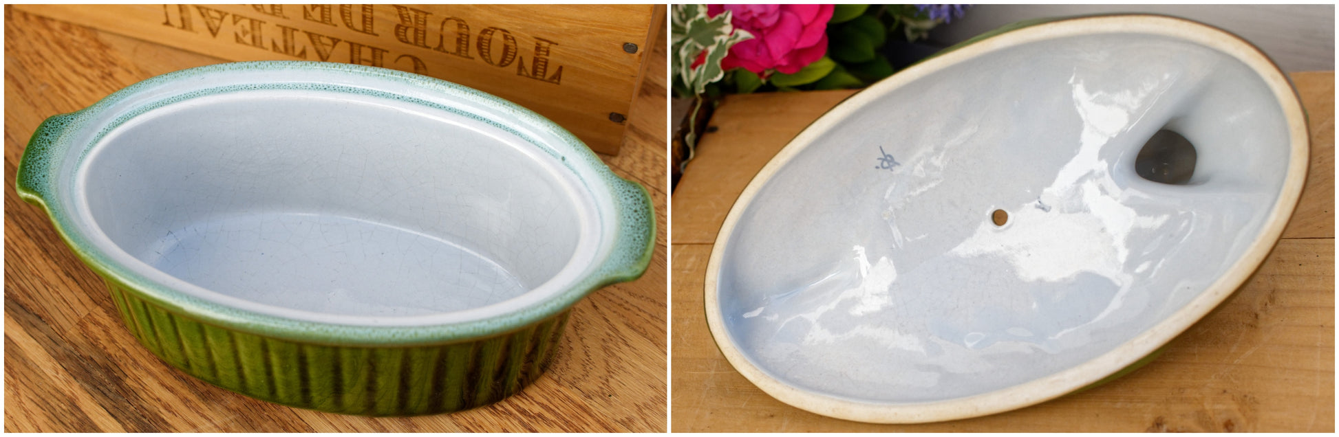 Duck Shaped Pate Dish French Vintage Oval Foie Gras Lidded Terrine Pot Casserole Barbotine Majolica Stoneware for Pate ~ Made in France