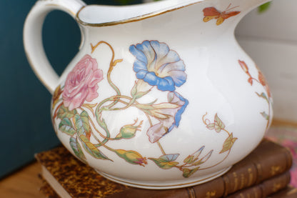 Faiences Porcelaines Cristaux Grand Depot E. Bourgeois French Antique Collectible Floral Ironstone Bathroom Pitcher "BROC" Terre de fer en Faience