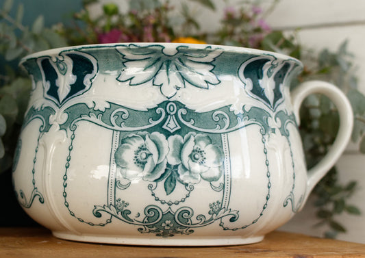 ESSEX pattern F(Ford) & Sons LTD Burslem England Antique Ironstone Large Bathroom Pitcher "Pot de Chambre BROC CRUCHE"