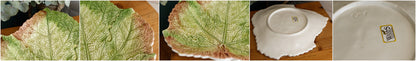 French Vintage Barbotine Majolica Style Fruit Drainer Strainer Colander Eqouttoir a Fruits en barbotine Egouttoir A Fruits Avec Son Assiette En Barbotine Decor Raisin Et Feulles.
