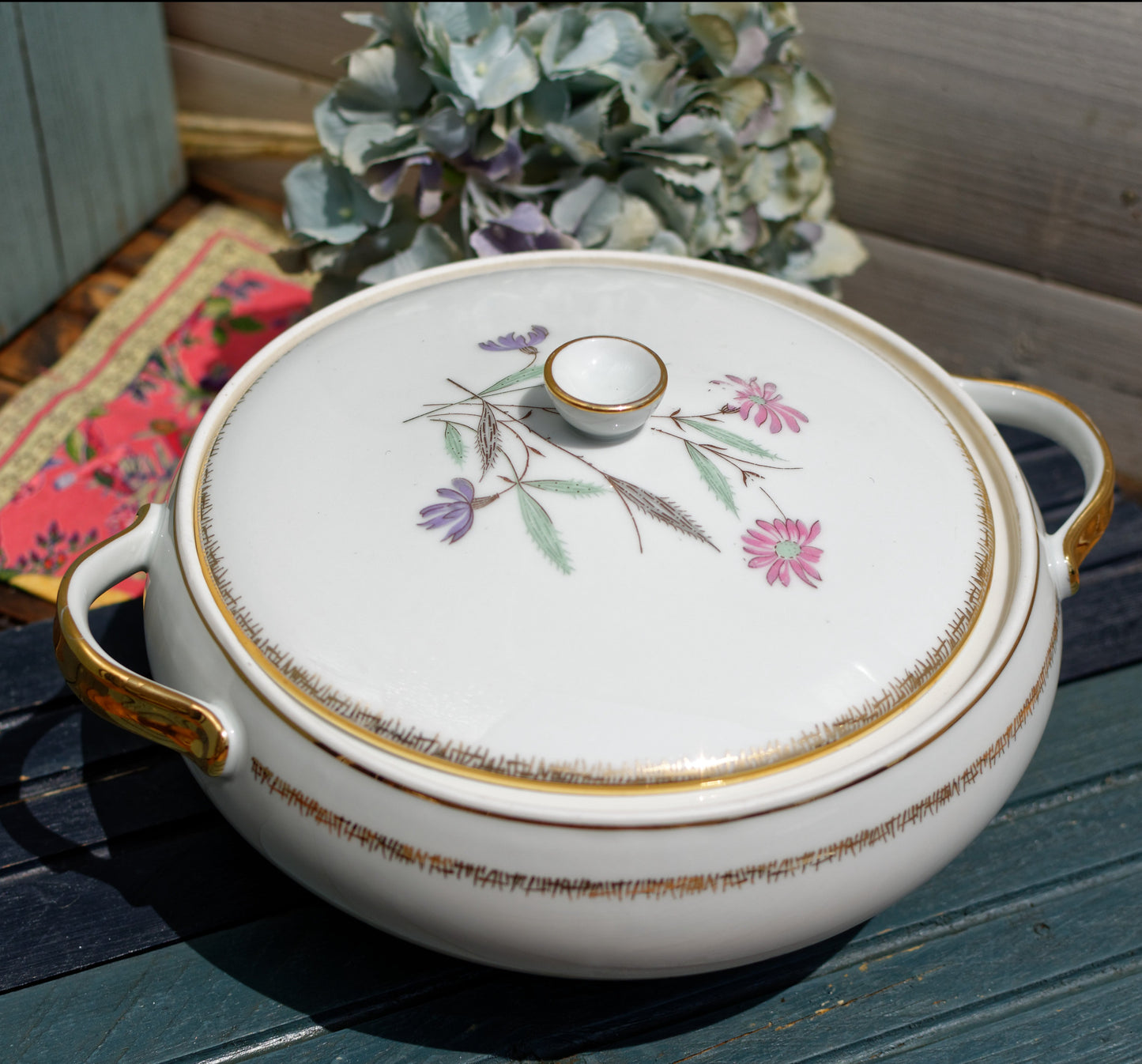 French Fine Porcelain Soup Tureen Soupiere Porcelaine D’Art Email de Limoges France