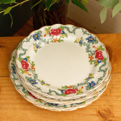 1930's FLORADORA Booths Porcelain Made in England English Antique Patented Ironstone A8042 Polychome Plate Fine China