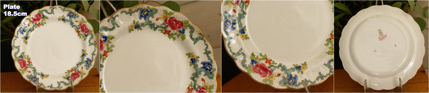 1930's ~ FLORADORA Booths Porcelain ~ Made in England ~ English Antique Patented Ironstone A8042 Polychome Plate ~ Fine China