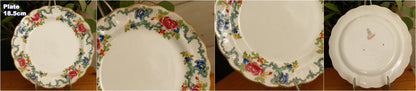 1930's ~ FLORADORA Booths Porcelain ~ Made in England ~ English Antique Patented Ironstone A8042 Polychome Plate ~ Fine China