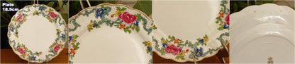 1930's ~ FLORADORA Booths Porcelain ~ Made in England ~ English Antique Patented Ironstone A8042 Polychome Plate ~ Fine China