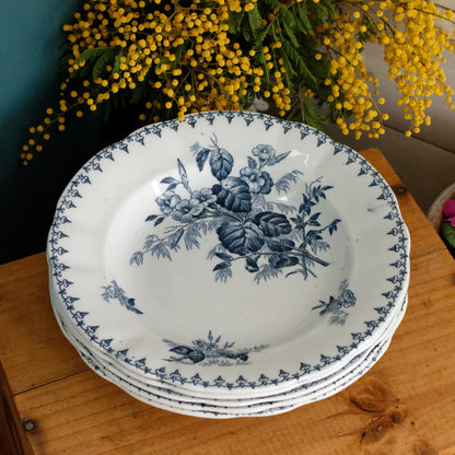 Flore Motif Sarreguemines UC French Antique Ironstone Soup Plate Terre de Fer