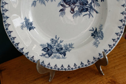 Flore Motif Sarreguemines UC French Antique Ironstone Soup Plate Terre de Fer