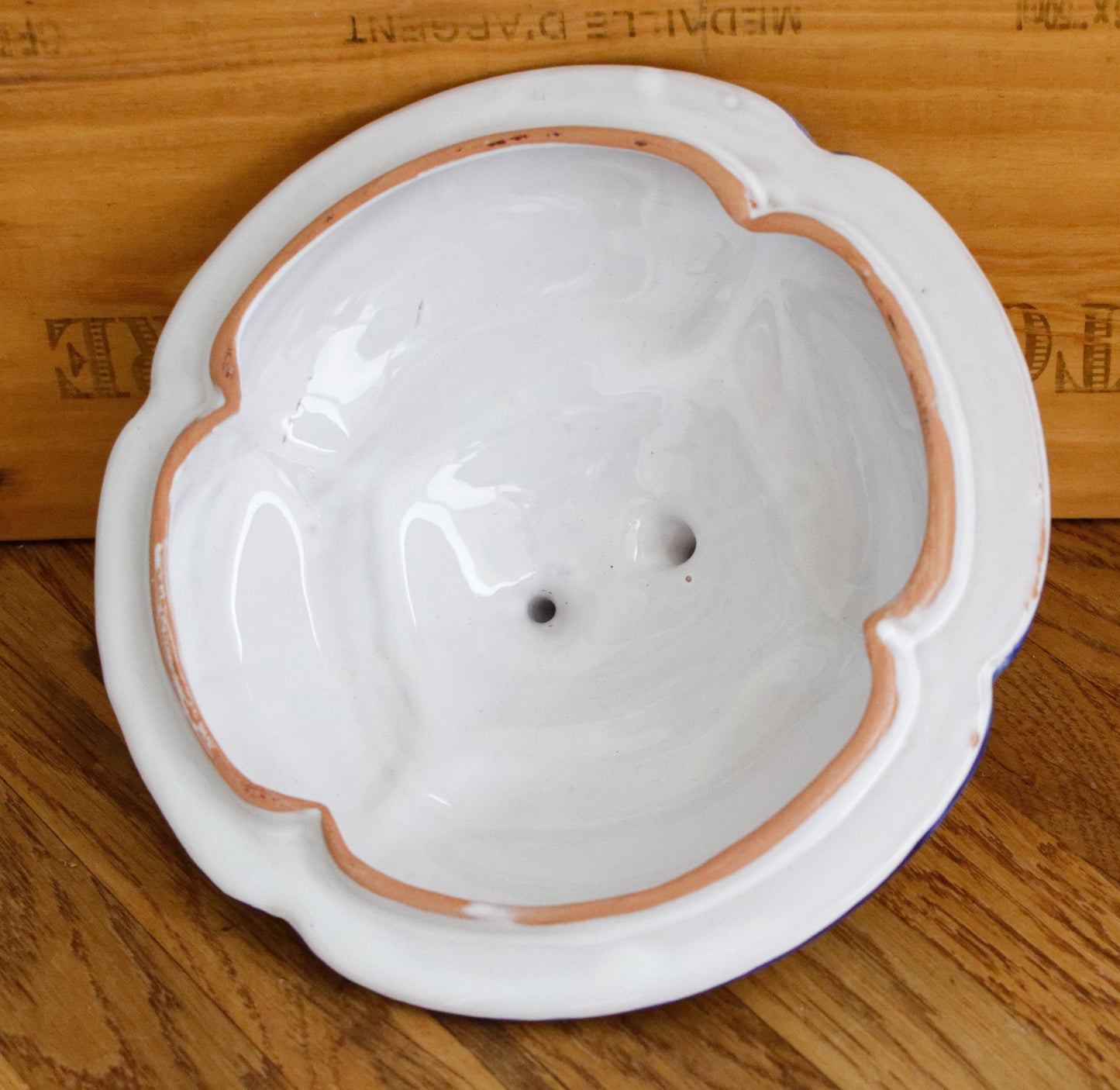 Faiencerie L'Art D'Angouleme Le Renoleau French Vintage Faience Hand-Painted Collectible Earthenware Covered Soup Tureen Soupiere Vegetable Dish Légumière  Terre de Fer Faience