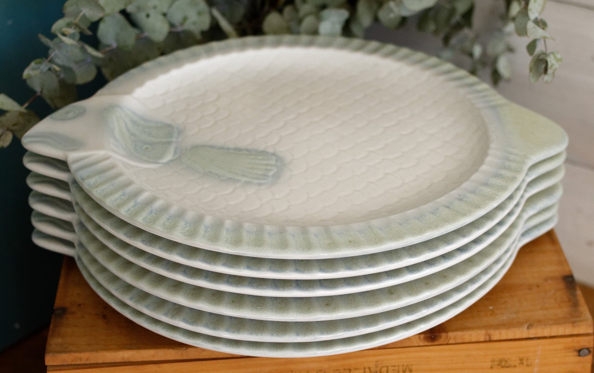 1960s Staffel West Germany German Vintage BARBOTINE Fish Shaped Large Plate Ceramic Seafood Serving Platter Earthenware Faience en Terre de Fer