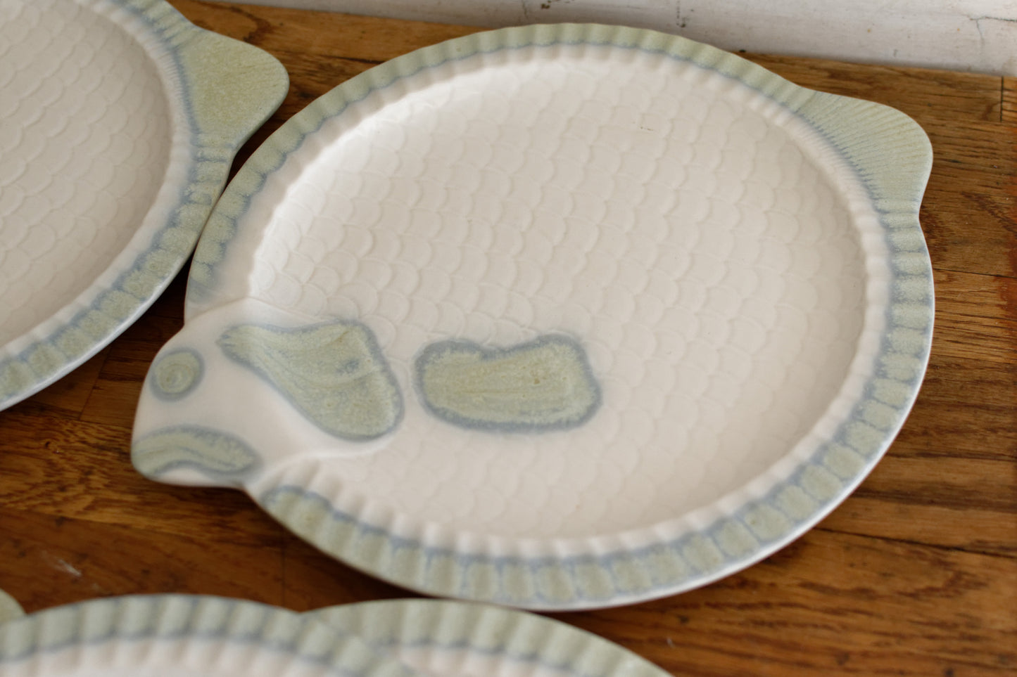 1960s Staffel West Germany German Vintage BARBOTINE Fish Shaped Large Plate Ceramic Seafood Serving Platter Earthenware Faience en Terre de Fer