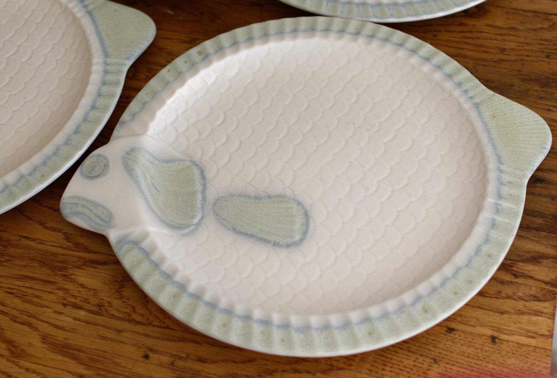 1960s Staffel West Germany German Vintage BARBOTINE Fish Shaped Large Plate Ceramic Seafood Serving Platter Earthenware Faience en Terre de Fer