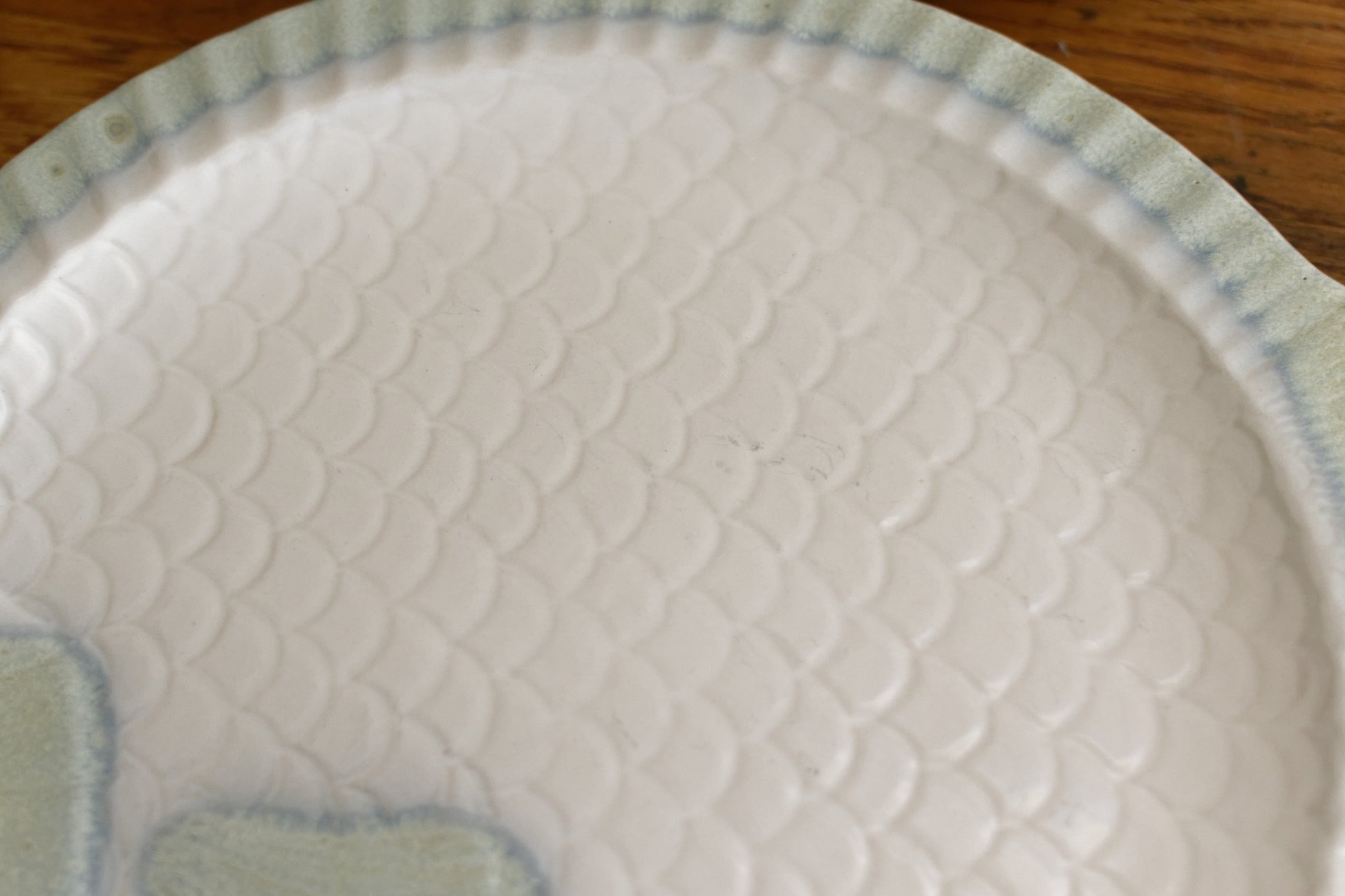 1960s Staffel West Germany German Vintage BARBOTINE Fish Shaped Large Plate Ceramic Seafood Serving Platter Earthenware Faience en Terre de Fer