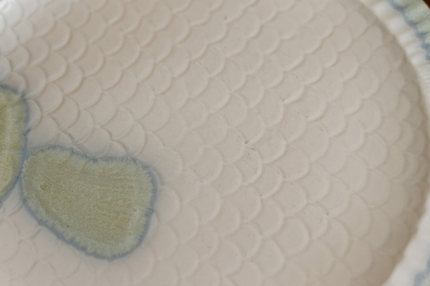 1960s Staffel West Germany German Vintage BARBOTINE Fish Shaped Large Plate Ceramic Seafood Serving Platter Earthenware Faience en Terre de Fer