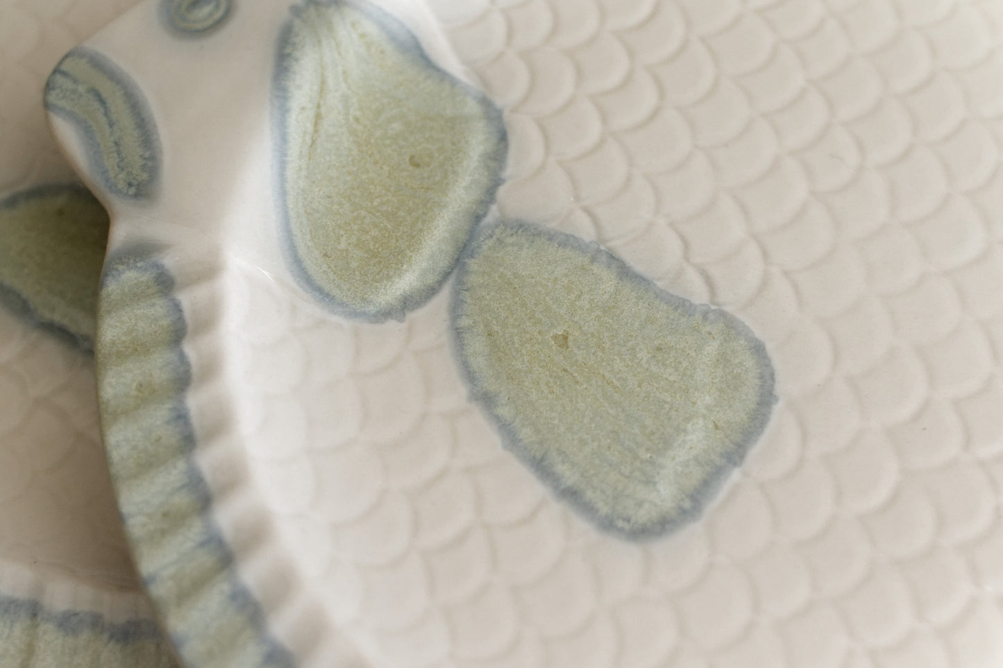 1960s Staffel West Germany German Vintage BARBOTINE Fish Shaped Large Plate Ceramic Seafood Serving Platter Earthenware Faience en Terre de Fer