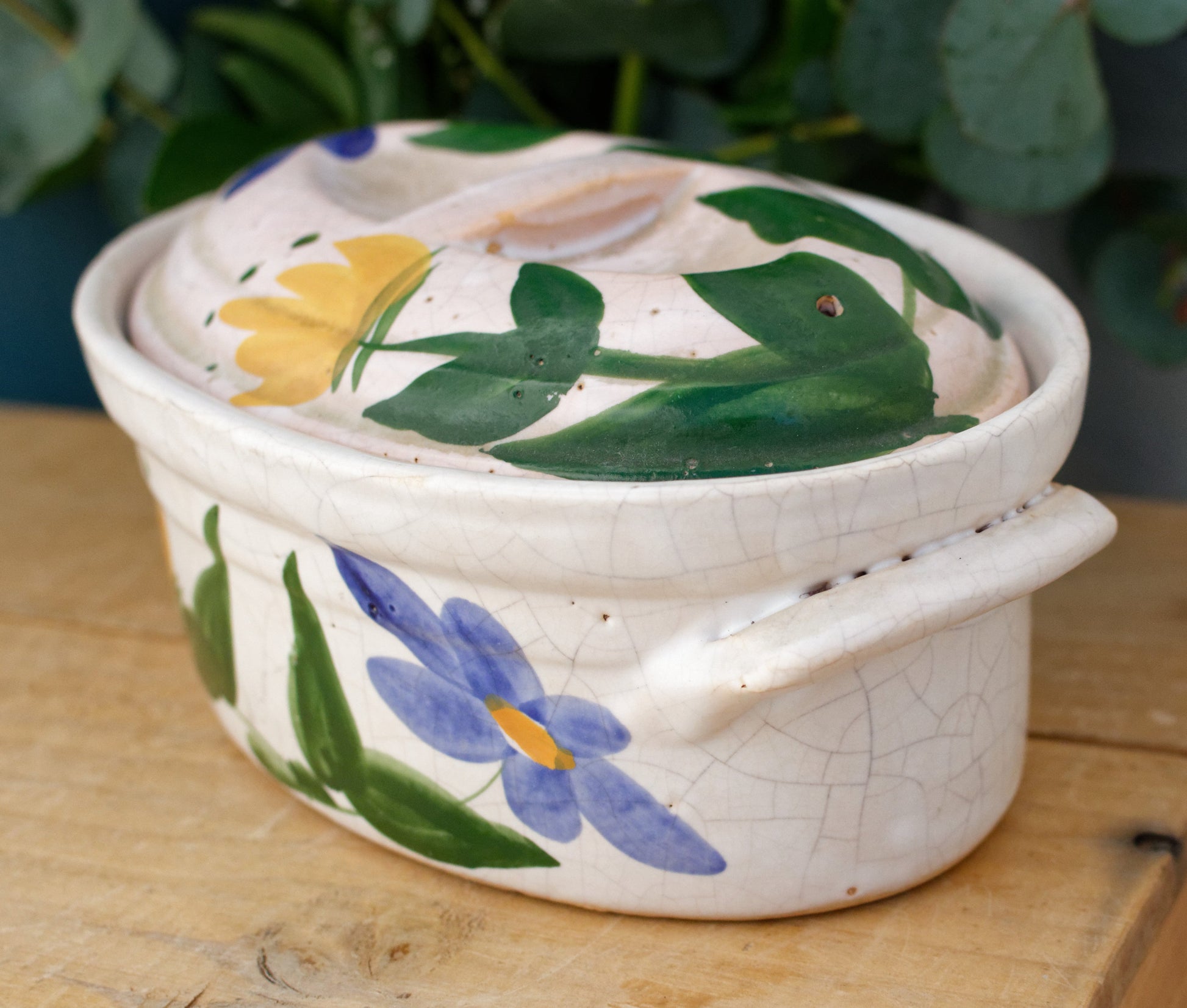 La Bourguignonne French Vintage Oval Foie Gras Lidded Terrine Pot Covered Casserole Stoneware for Pate Made in France
