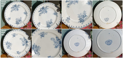 French Ironstone Blue Transferware Small Plate FLORE Sarreguemines U&C Terre de Fer Faience