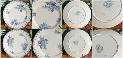 French Ironstone Blue Transferware Small Plate FLORE Sarreguemines U&C Terre de Fer Faience