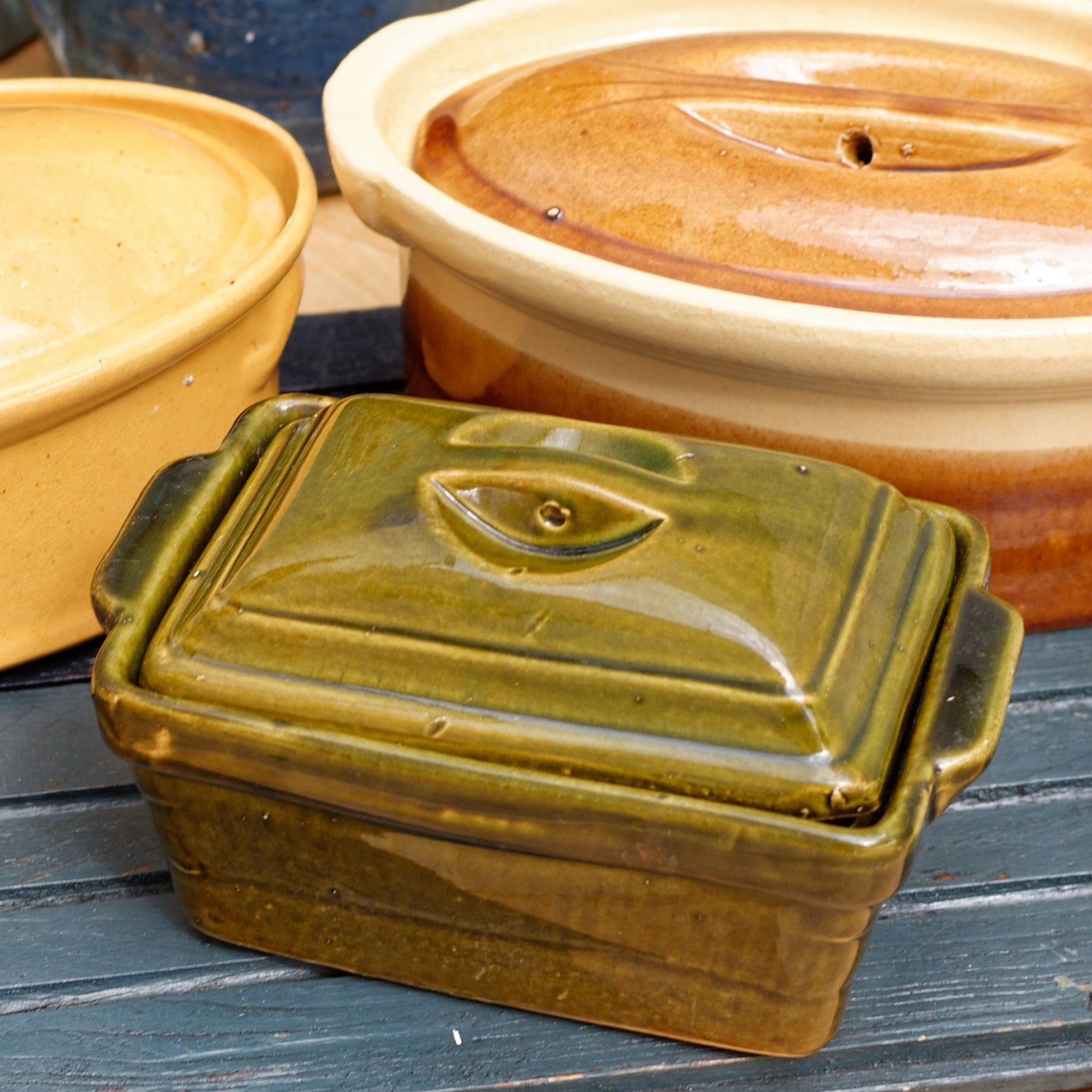 La Bourguignonne VENDEUVRE TV DEPOSE French Vintage Foie Gras Lidded Terrine Pot Casserole Stoneware for Pate Terre Cuite