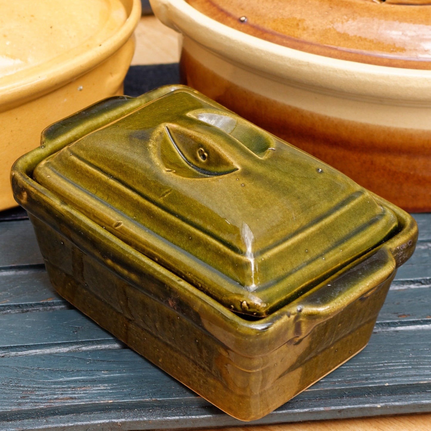 La Bourguignonne VENDEUVRE TV DEPOSE French Vintage Foie Gras Lidded Terrine Pot Casserole Stoneware for Pate Terre Cuite