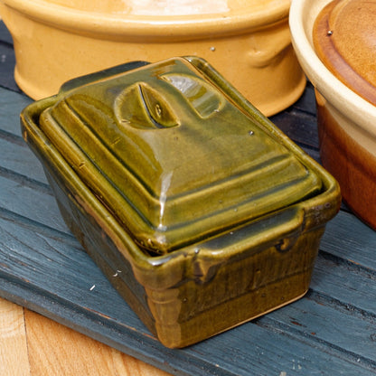 La Bourguignonne VENDEUVRE TV DEPOSE French Vintage Foie Gras Lidded Terrine Pot Casserole Stoneware for Pate Terre Cuite