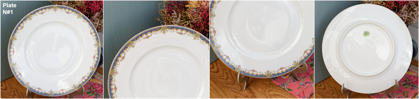 Années 1930 ~ Lefort &amp; Cie B&amp;C Bernardaud LIMOGES ~ Français assiette à dîner en porcelaine fine antique