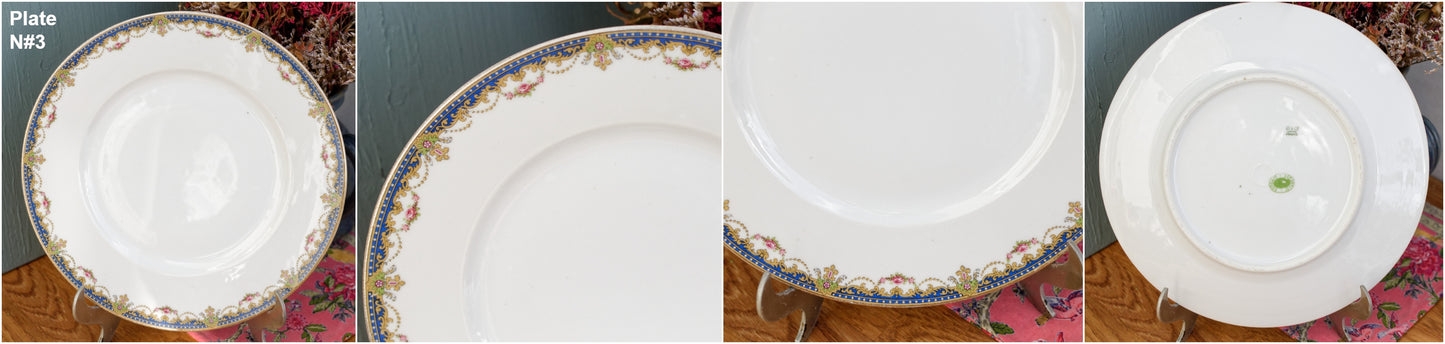 Années 1930 ~ Lefort &amp; Cie B&amp;C Bernardaud LIMOGES ~ Français assiette à dîner en porcelaine fine antique