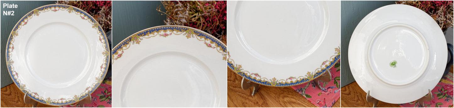 Années 1930 ~ Lefort &amp; Cie B&amp;C Bernardaud LIMOGES ~ Français assiette à dîner en porcelaine fine antique