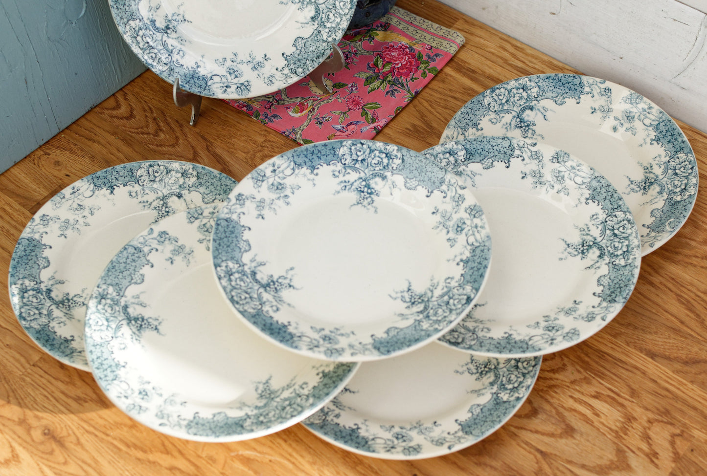 FECAMP Hte. Boulenger et Cie Choisy-Le-Roi French Antique Ironstone Blue Transferware Dinner Plate Terre de fer