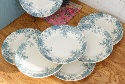 FECAMP Hte. Boulenger et Cie Choisy-Le-Roi French Antique Ironstone Blue Transferware Dinner Plate Terre de fer