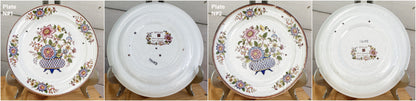 French Ironstone ECLATS Motif SARREGUEMINES France Floral Cake Service Terre de Fer Faience