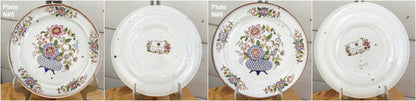 French Ironstone ECLATS Motif SARREGUEMINES France Floral Cake Service Terre de Fer Faience