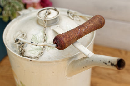 French Vintage Rustic Decorative Fuel (Oil, Gas, Kerosene) Canister ~ Aluminum Metal Oil Can