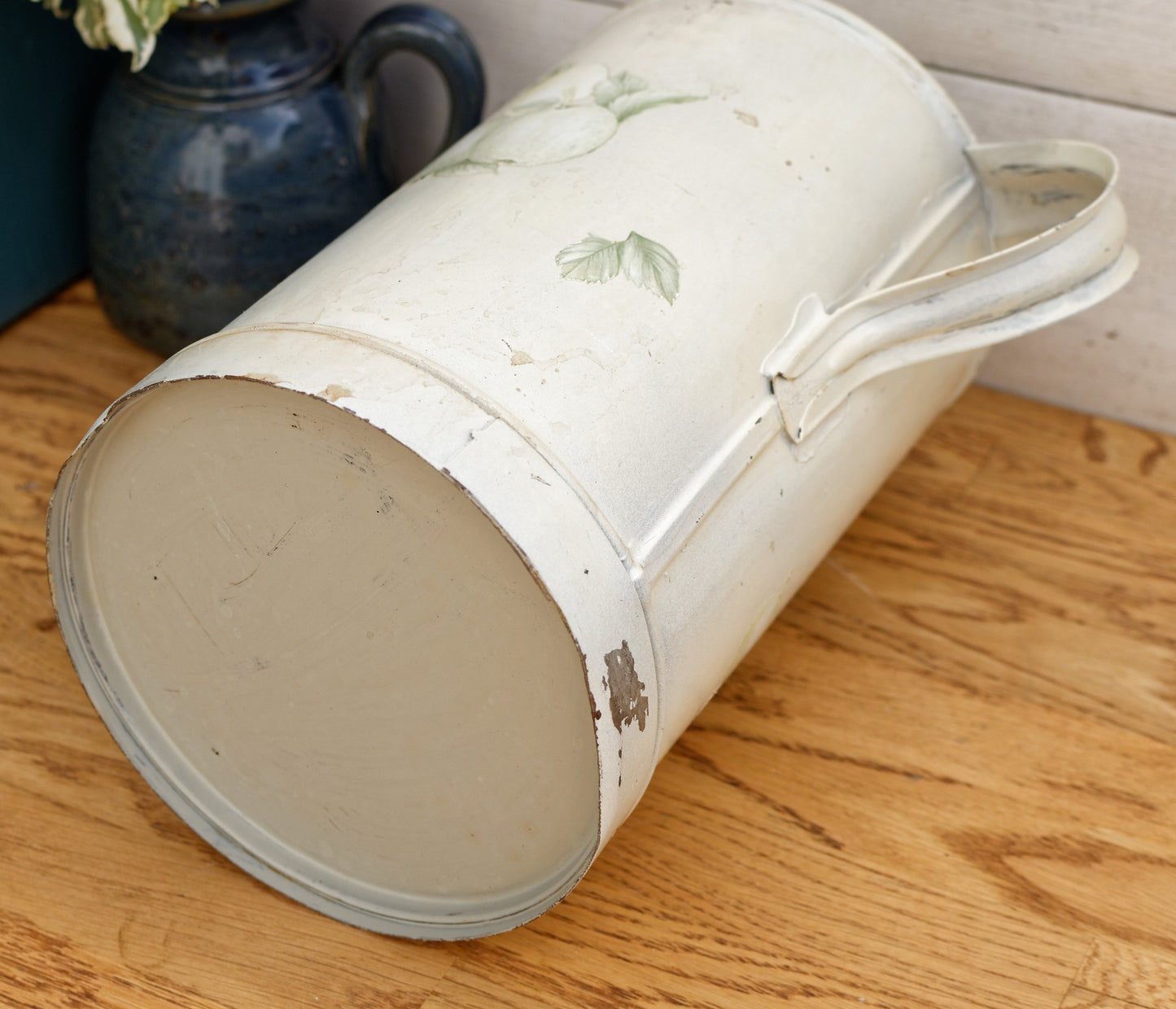 French Vintage Rustic Decorative Fuel (Oil, Gas, Kerosene) Canister ~ Aluminum Metal Oil Can