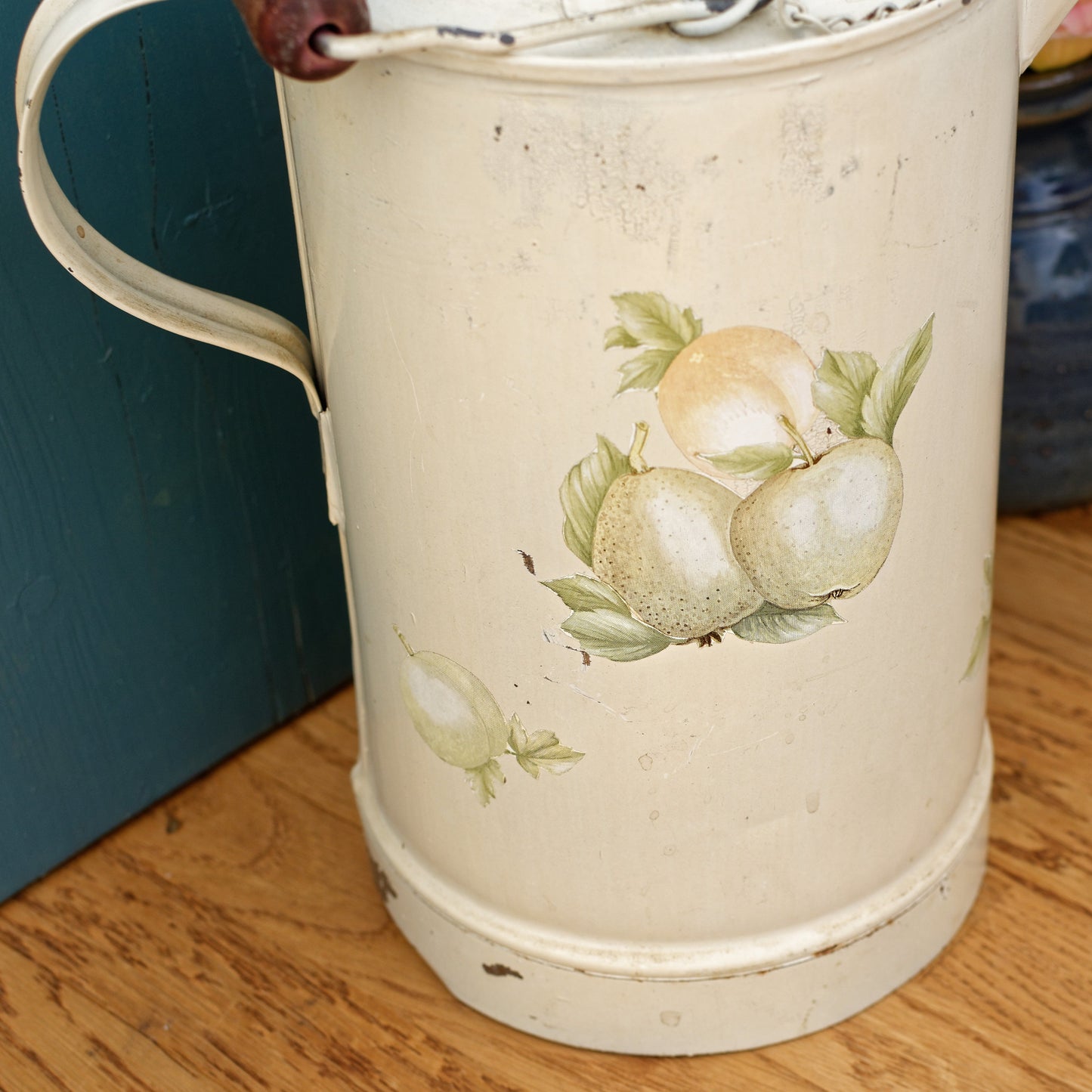 French Vintage Rustic Decorative Fuel (Oil, Gas, Kerosene) Canister ~ Aluminum Metal Oil Can
