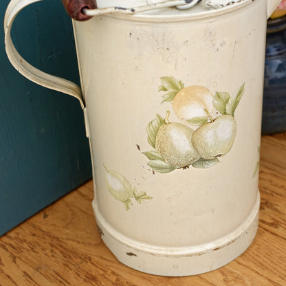 French Vintage Rustic Decorative Fuel (Oil, Gas, Kerosene) Canister ~ Aluminum Metal Oil Can