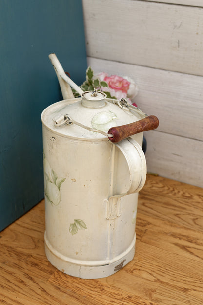 French Vintage Rustic Decorative Fuel (Oil, Gas, Kerosene) Canister ~ Aluminum Metal Oil Can