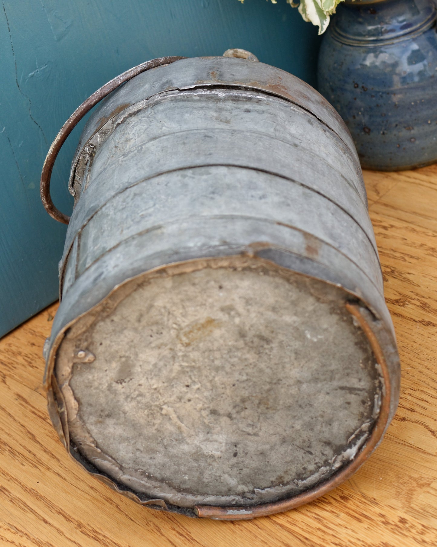 French Antique Fuel (Oil, Gas, Kerosene) Canister ESTABLISSEMENT LORIN Galvanzied Zinc Metal Oil Can