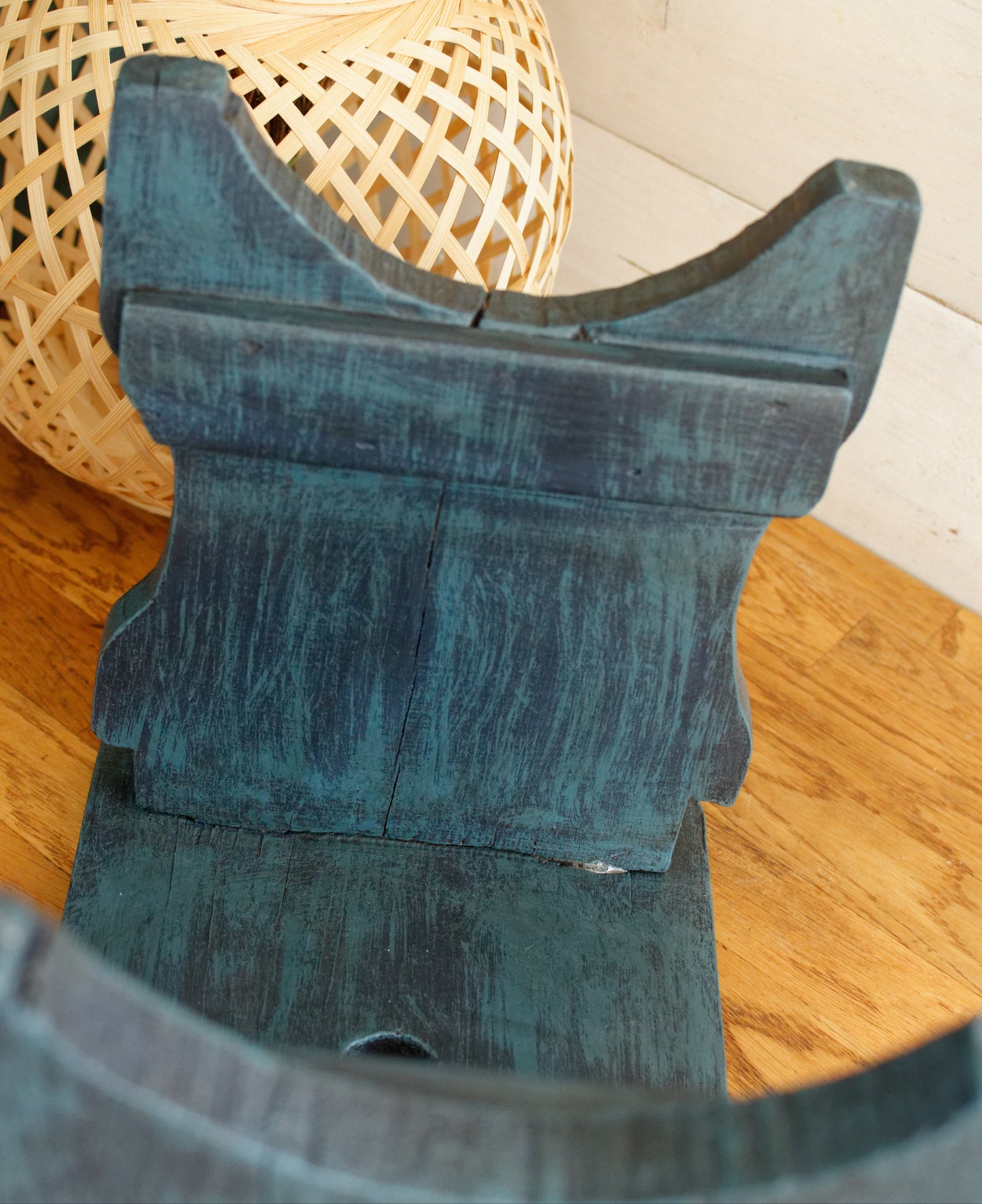 French Vintage Small Wooden Stool Bench Wooden Footstool Stool Decorative Farmhouse Stool Refurbished